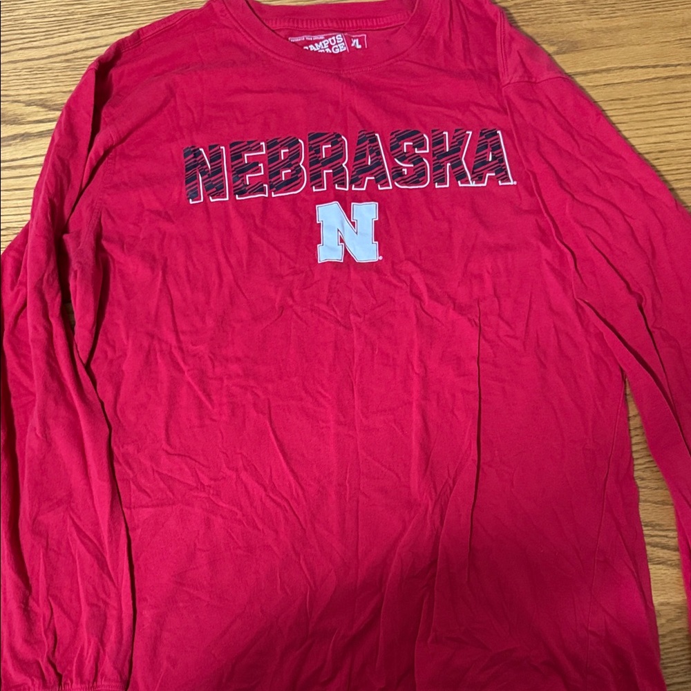 Red Nebraska Huskers Long Sleeve Shirt